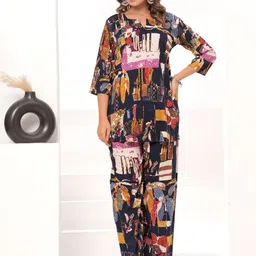 The loom craft Women Printed Regular Top with Trousers-image-56