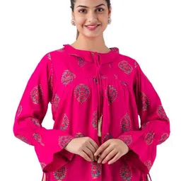 DMP EXPORT Women Ethnic Motifs Printed Peplum Regular Top-picture-32