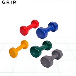 GRIP Set Of 2 Hexagonal Fixed Weight Dumbbells - 5 Kg Each image 3