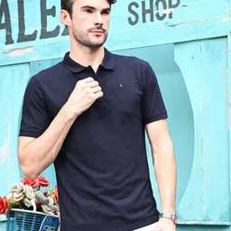 KOR Men Polo Collar Applique Slim Fit T-shirt-picture-49