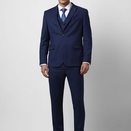 Van Heusen Textured Slim Fit Single Breasted Notched Collar 3-Piece Suit-image-93