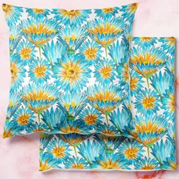 ArtzFolio Multicoloured Set of 2 Velvet Square Cushion Covers-28