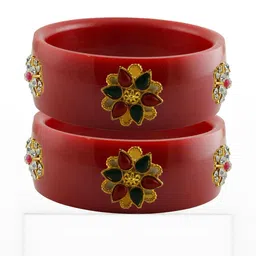 Vidhya Kangan Red Plastic Bangles-image-57