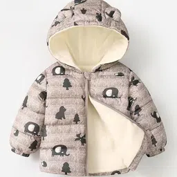 YK Girls Abstract Printed Long Sleeve Hooded Front-Open Sweatshirt-picture-34