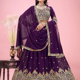 Delice Embroidered Thread Work Ready to Wear Lehenga & Blouse With Dupatta-image-76