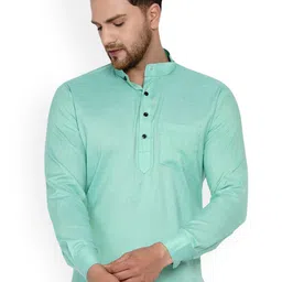 VEERA PARIDHAAN Band Collar Straight Short Kurta-image-57