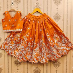 JOVK DESIGN Girls Embroidered Ready to Wear Lehenga & Choli-14