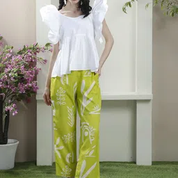 Athena Printed Scoop Neck Top With Trousers Co-Ords-image-99