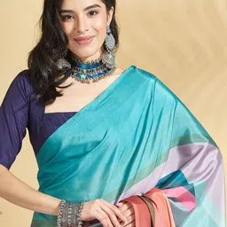 RACHNA Striped Printed Block Print Saree-picture-0