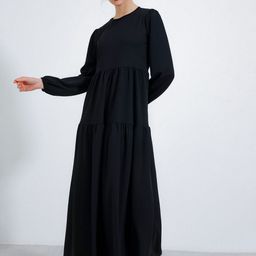 BIGDART Round Neck Solid Maxi Dress-image-27