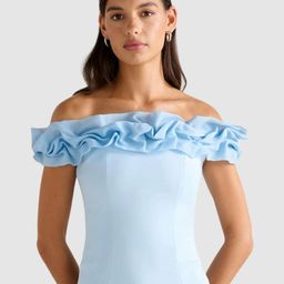 Forever New Women Off-Shoulder Ruffles Crepe Bardot Top-picture-15