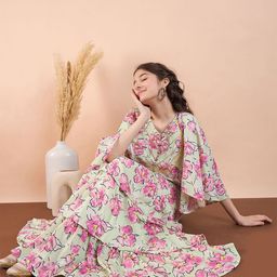 Stylo Bug Girls Printed Ready to Wear Lehenga &-image-101