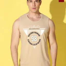 WOOSTRO Pack Of 2 Printed Combed Cotton Gym Vests VWS26(98 RUST)(ALONE MAROON)-58