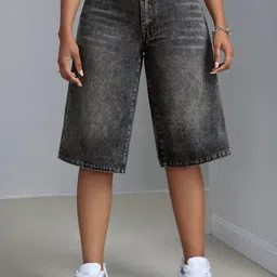 LULU & SKY Women Washed Denim Shorts Technology-image-50