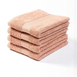 Earthy Fables Set of 4 Peach 600 GSM Combed Cotton Hand Towels-56