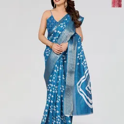 Moda Rapido Pack Of 2 Bandhani Printed Zari Saree-image-34