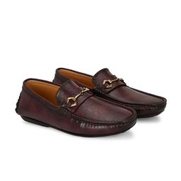 BUSKINS Men Textured Slip-On Loafers-14