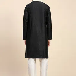 SKAVIJ Men Ethnic Motifs Regular Kurta with Pyjamas & With Dupatta image 4