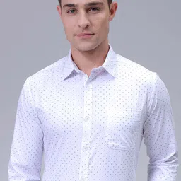 The Indian Garage Co. X Luxe Men Slim Fit Micro Ditsy Printed Cotton Formal Shirt-image-3