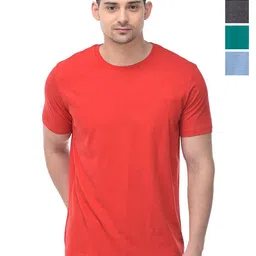 COLOR CAPITAL Unisex Pack Of 4 Solid Round Neck Cotton T-shirts-image-82
