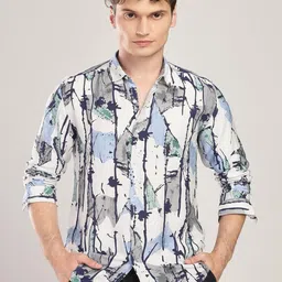 NEVER NEUD Men Comfort Opaque Printed Casual Shirt-image-5