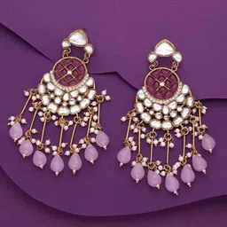 Anouk Gold-Plated Kundan Studded & Beaded Circular Shaped Chandbalis-17