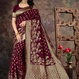 SAREEFLAME Woven Design Zari Art Silk Saree-11