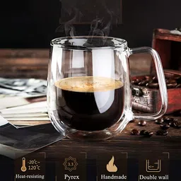 We3 Transparent Solid Glass Glossy Cups Set of Cups and Mugs image 3