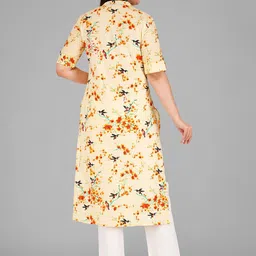 rf clothes Floral Printed Mandarin Collar Pure Cotton A-Line Kurta With Trouser & Dupatta image 4