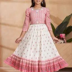 HERE&NOW Ethnic Motifs Print Georgette Maxi Dress-image-64