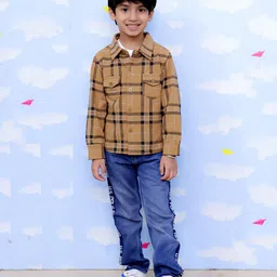 The Mom Store Boys Comfort Windowpane Checks Checked Cotton Casual Shirt-image-68