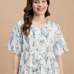 ZUMMER Floral Print Flared Sleeve Top-image-81