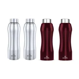 Speedex Silver- toned & Maroon 4 Pieces Stainless Steel Water Bottle - 1000 ml Each-image-56
