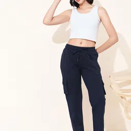 QUIRA Women Relaxed Relaxed Fit Cotton Trousers-picture-1