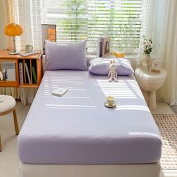 JC HOME Purple 140 TC King Bedsheet Set 1.8 m x 2 m-picture-2