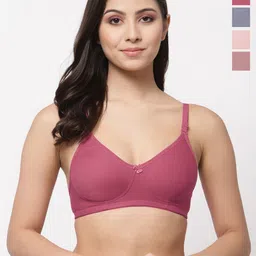 College Girl Women Pack of 4 Full Coverage Non Padded Seamless Bra-image-79