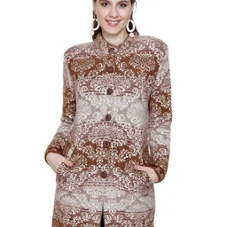 Chatanya Women Self Design Longline Cardigan Sweater-image-72