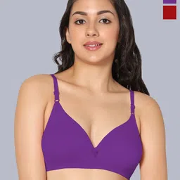 Eden Women Pack of 2 Medium Coverage Non-Wired and Non Padded Bra-picture-4
