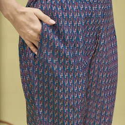 Anouk Rustic Ethnic Motifs Printed Mandarin Collar Straight Kurta With Trousers & Dupatta image 5