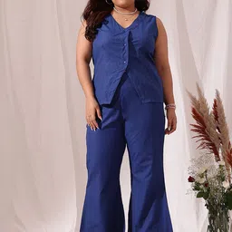 CURVY STREET Pure Cotton Top With Trousers Co-Ords-image-30