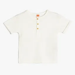Koton Boys Solid Henley Neck Cotton T-shirt-image-32