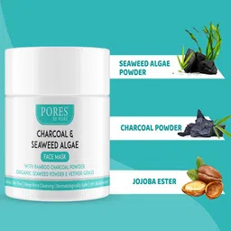 PORES Be Pure Set Of 3  Charcoal Clay Face Mask With Seaweed Algae-100g Each image 4