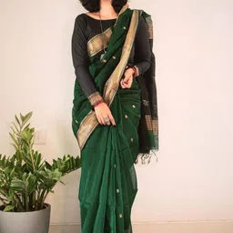 ZILVIRA Woven Design Zari Pure Silk Jacquard Kanjeevaram Saree with Unstitched Blouse-picture-0