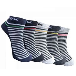 HRX by Hrithik Roshan Pack Of 5 Striped Ankle Length Socks-picture-31