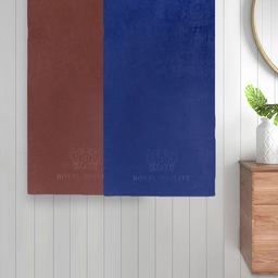 Myntra Elegant Homes Navy Blue & Brown 2 PiecesCotton 420 GSM Bath Towel-image-73
