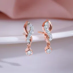 GIVA Gold Swirling Diamond Earrings-image-79