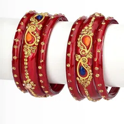 1ST TIME Set of 10 Red Alloy Bangle image 4