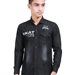 SQS Boys Slim Fit Full Sleeve Denim black Color Shirt-image-69