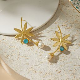 Jazz and Sizzle Gold-Plated Contemporary Drop Earrings-87