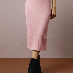 Athena Women Ribbed Pencil Midi Skirt-picture-29